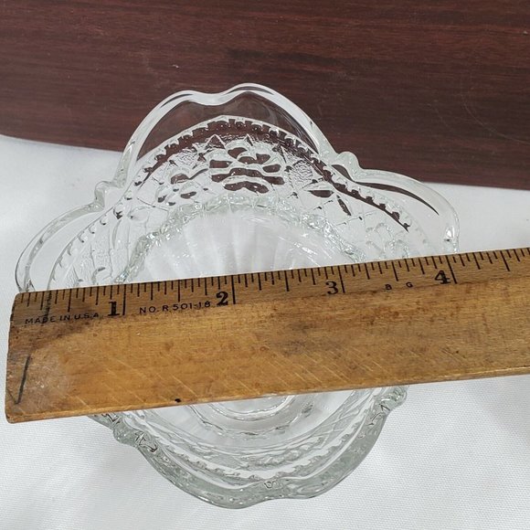 Set of 2 Floral Lace Votive Candleholder clear crystal embossed flowers fluted - Picture 8 of 9